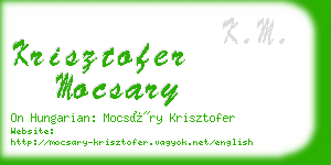 krisztofer mocsary business card